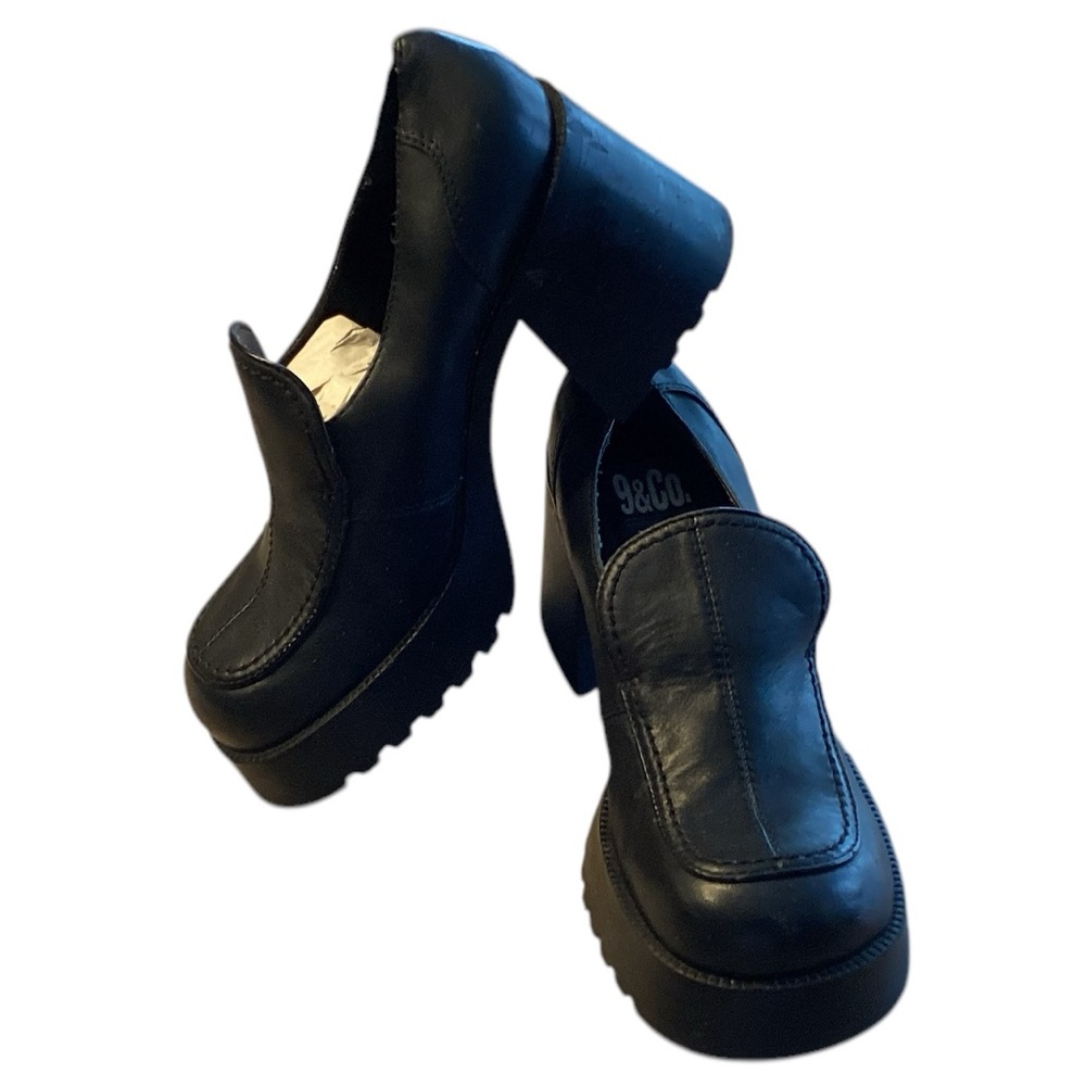 9&Co Gracie Vintage Chunky Leather Loafers Y2K 90’s 8.5